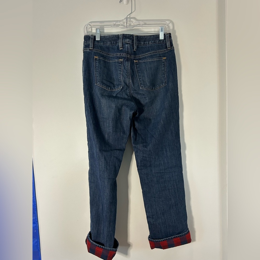 L.L. Bean Dark Blue Flannel-lined Jeans - Picture 4 of 4